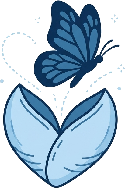 Illustration of the emerging stage, in the Amenity butterfly style